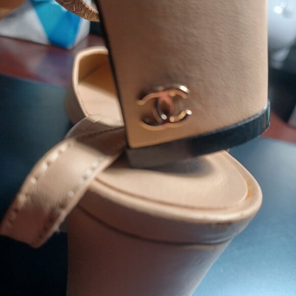 Chanel Calf Skin Cap Toe Slingbacks - Picture 7 of 8